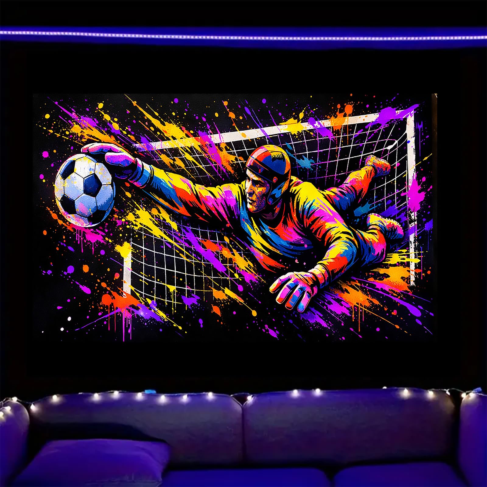 Nuxovilar Splatter Soccer Wall Tapestry Polyester 78.74x59.05 In