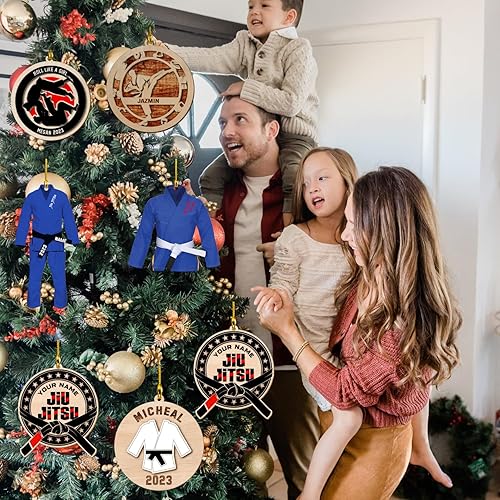 Miniatura 6 de Adorno personalizado de Jiu Jitsu brasileño, regalo colgante para hombres, Jiu Jitsu con nombre personalizado, adorno de Navidad para Navidad 2023,