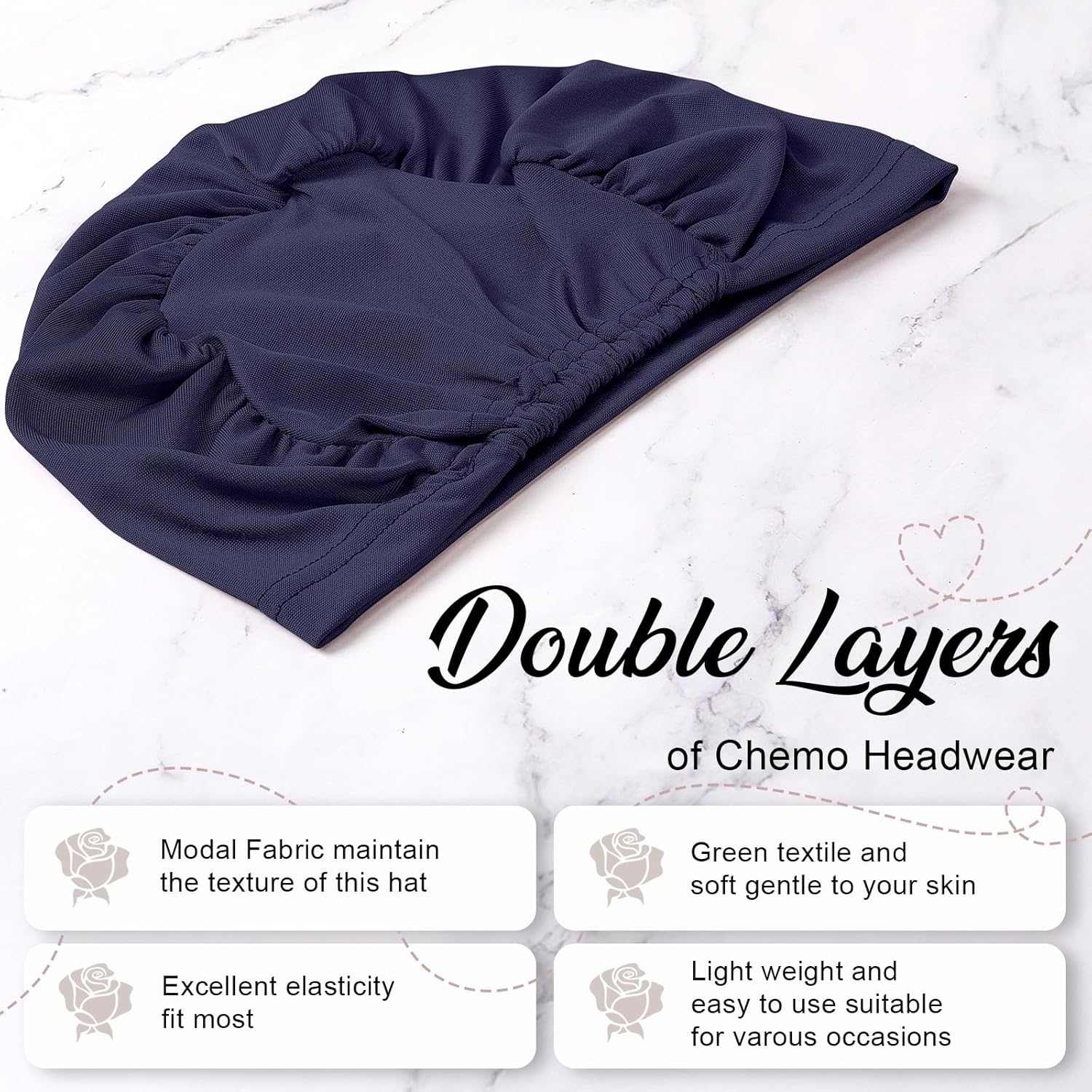 Zhengmy Chemo Cancer Hats Women Sleeping Caps Headwear Elastic Cotton Head Coverings Head Wrap for Cancer Patients Hair Loss - Image 6