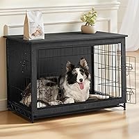 Vista 1 de Feandrea Muebles de jaula para perros, mesa auxiliar auxiliar de 38.6 pulgadas, moderna perrera para perros de interior de hasta 70 libras, jaula