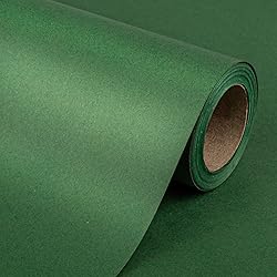 Garbendy Colorful Kraft Paper Roll - 17 inches x 32.8 feet - Christmas Green Recyclable PaperPerfect for Holiday Gift Wrap, Craft, Packing, Floor Covering, Dunnage, Parcel, Table Runner
