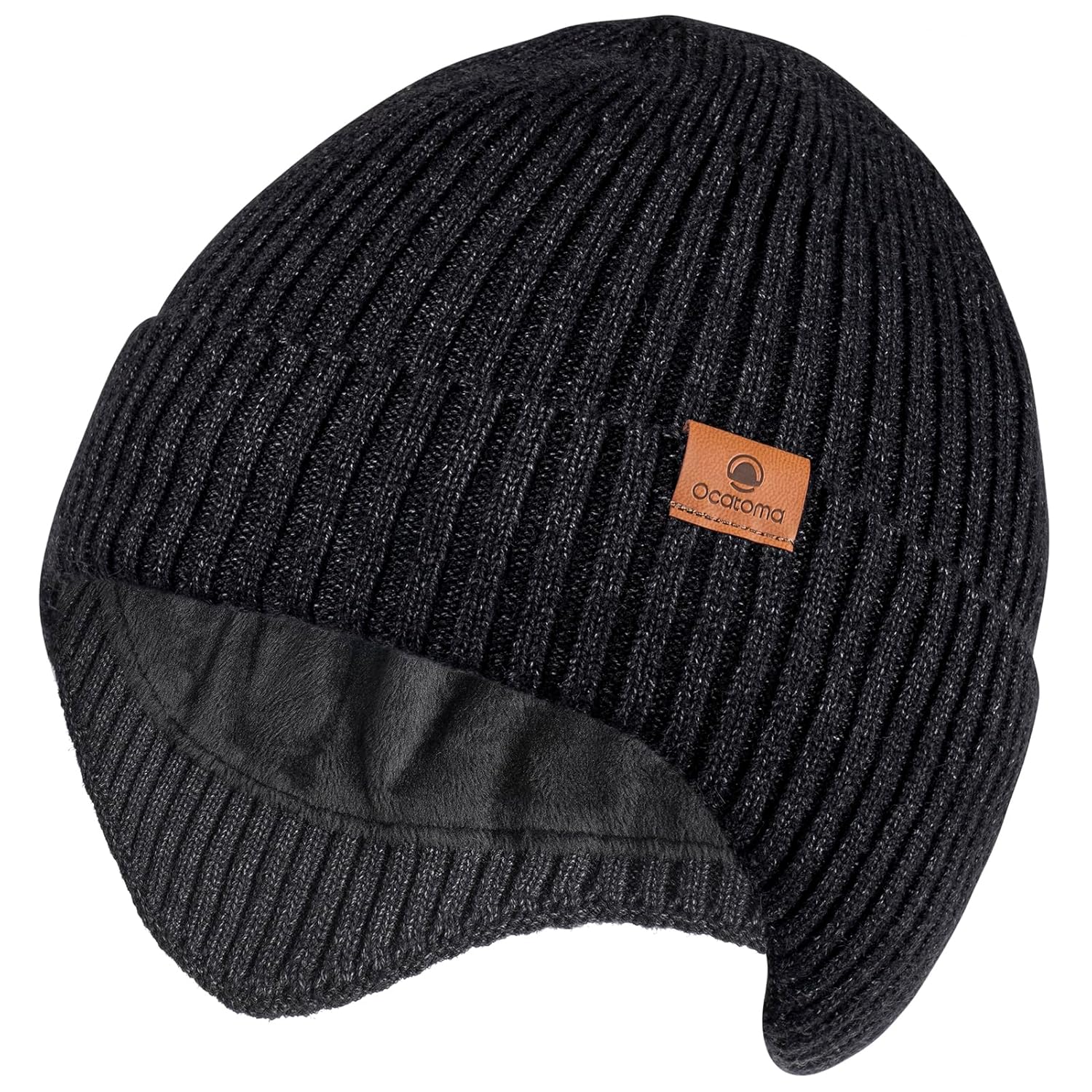 Ocatoma Winter Beanie with Earflap for Men Women Warm Knit Soft Hat Outdoor Beanie Unisex Gifts for Men