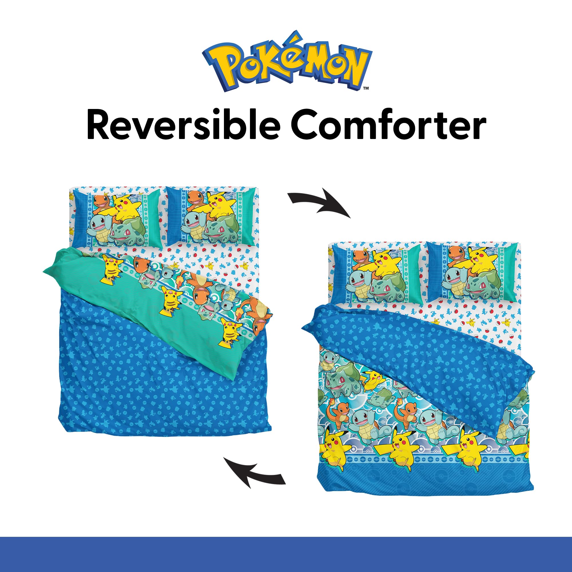 Northwest Parure de lit dans Un Sac, Polyester, Premier départ Pokémon, lit Double