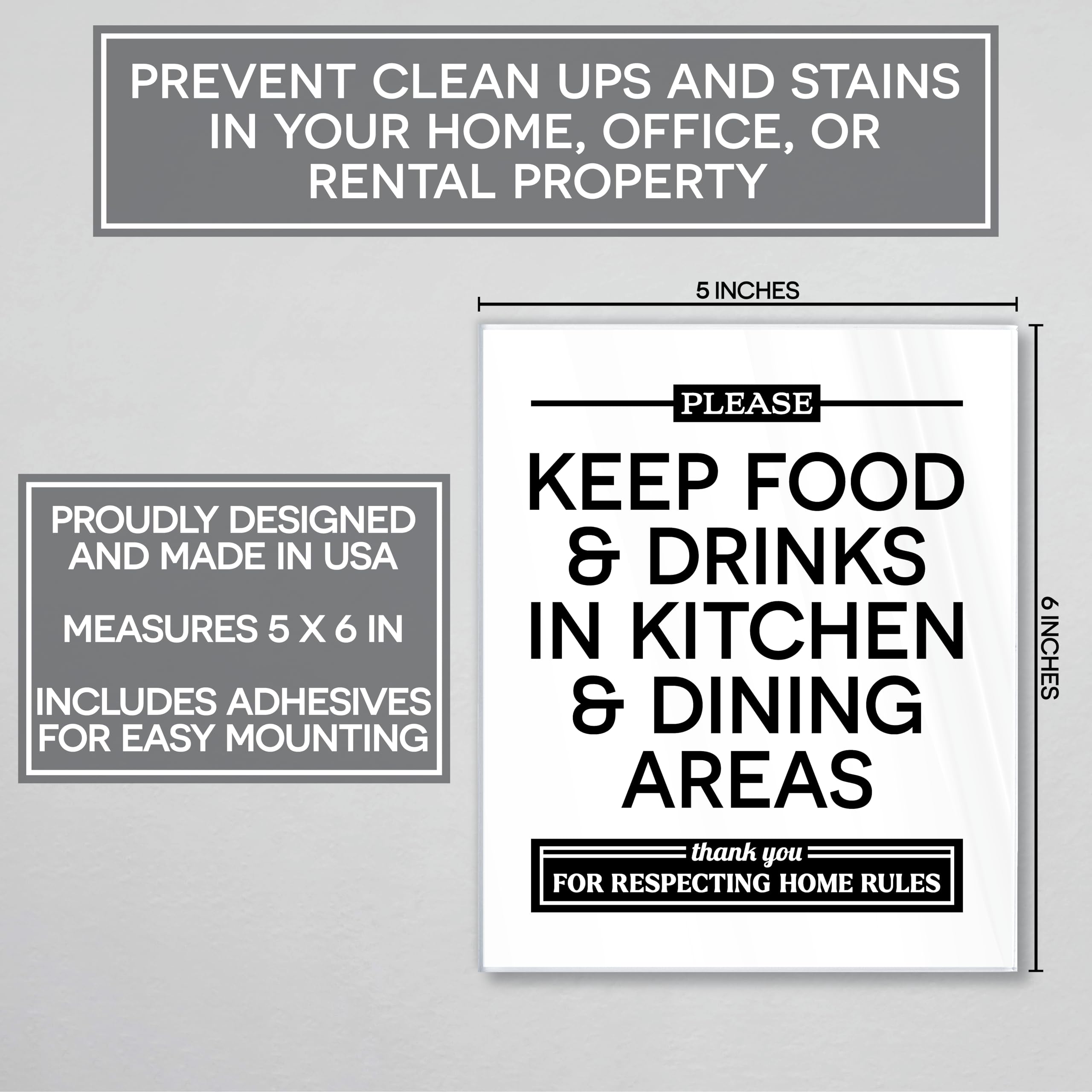 No Food or Drink Sign - Kitchen Rules -2