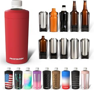 Frost Buddy Universal Buddy XL Can Cooler Fits 12-ounce, 16-ounce, 20-ounce, and 24-ounce Cans and Bottles - Keep Your Drinks Refreshingly Chilled for over 12 hours (Crimson)