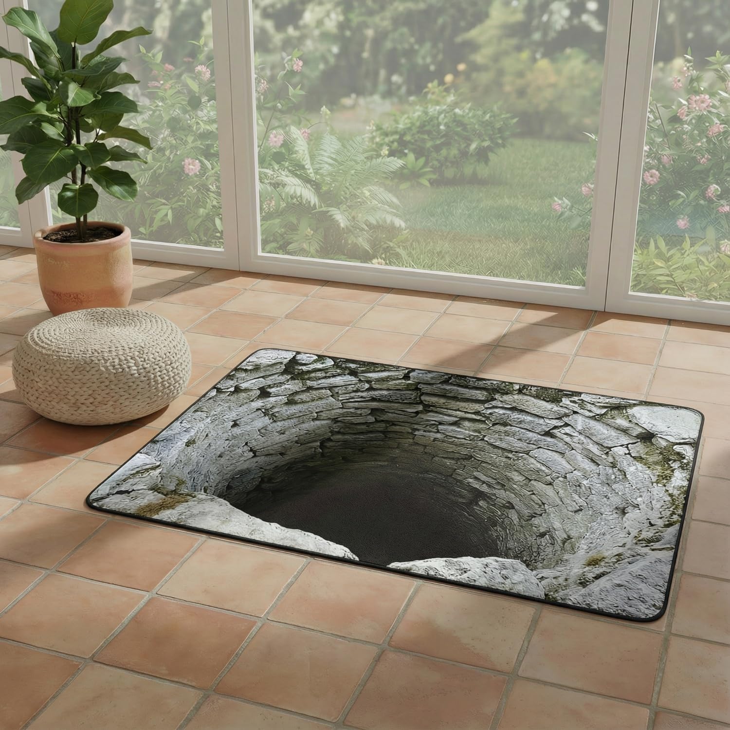 3D Optical Illusion Door Mat, Optical Illusion Rug — Non-Slip, Washable, No Jams (Color A, 31.5″ X 47.2″)