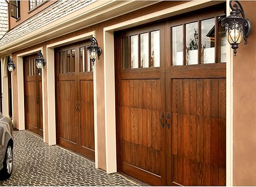 Miniatura 3 de Luces de pared de porche al aire libre de 18 pulgadas para patio, farol de pared exterior de bronce para puerta delantera de casa, paquete de 2