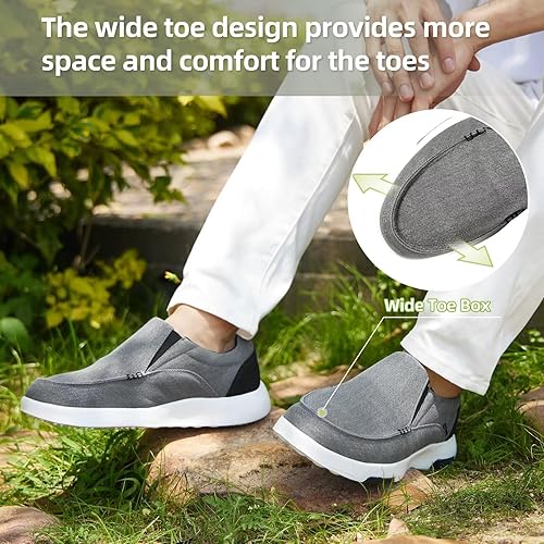 Miniatura 8 de OrthoComfoot Mocasines ortopédicos sin cordones para hombre con soporte de arco mocasines ortopédicos cómodos para fascitis plantar, zapatos planos