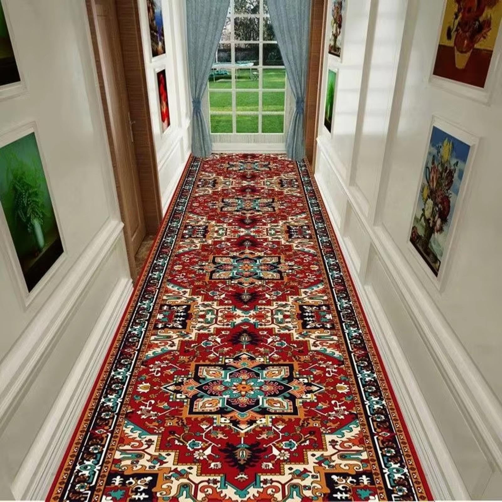 Tapis d'escalier européen élégant pour décoration de maison chic