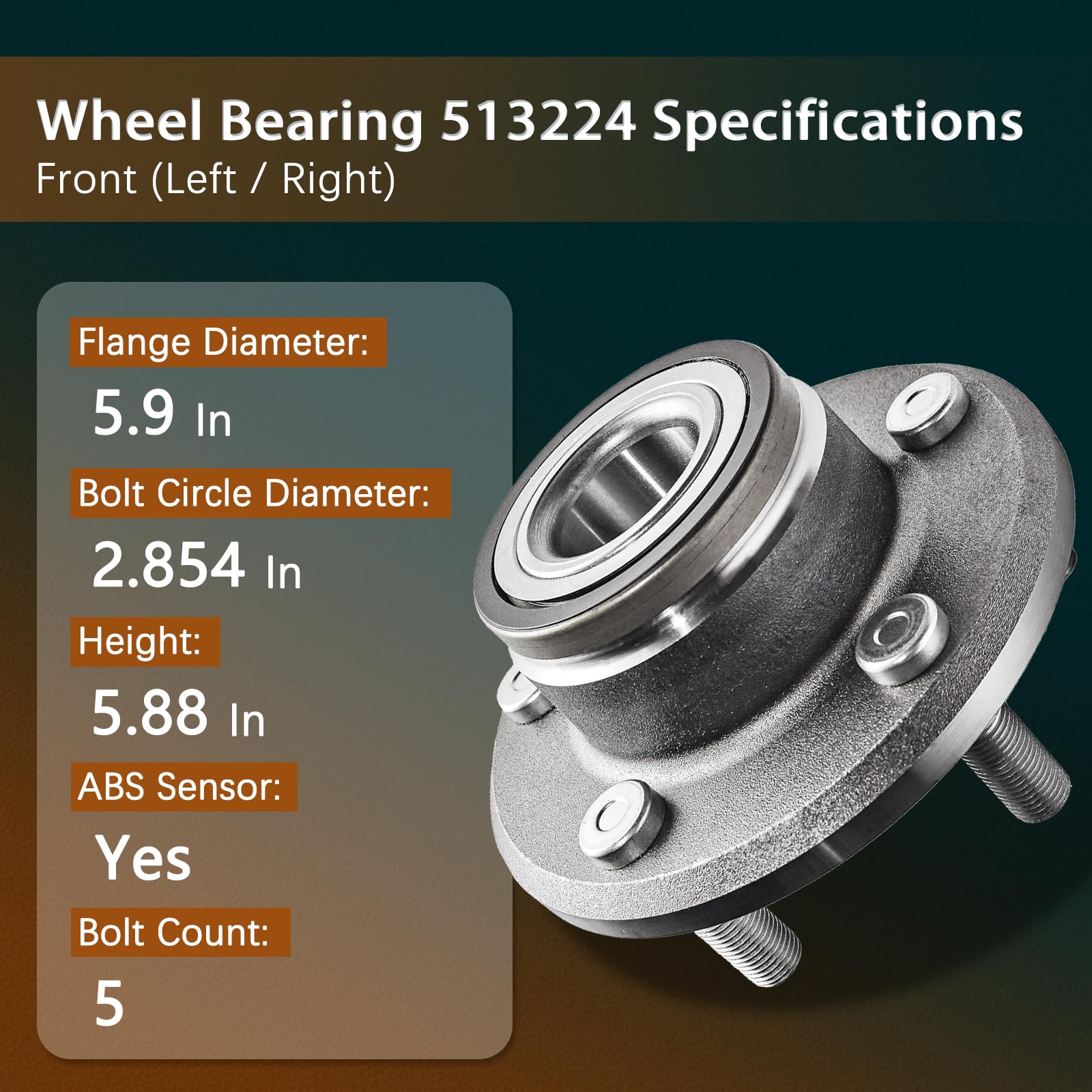 513325 Hub Autoround 513325 Pair Front Wheel Hub And Bearing