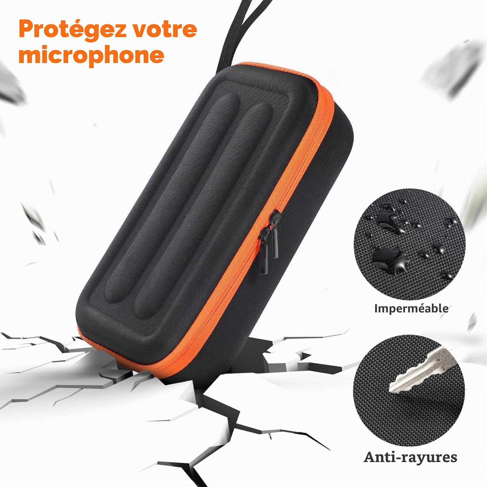 Mallette de rangement pour microphone, étui de rigide pour microphone sans fil J-BL partybo-x et accessoires, boîte de rangement pour microphone DJ, pochettes et poches pour les voyages Boîtier