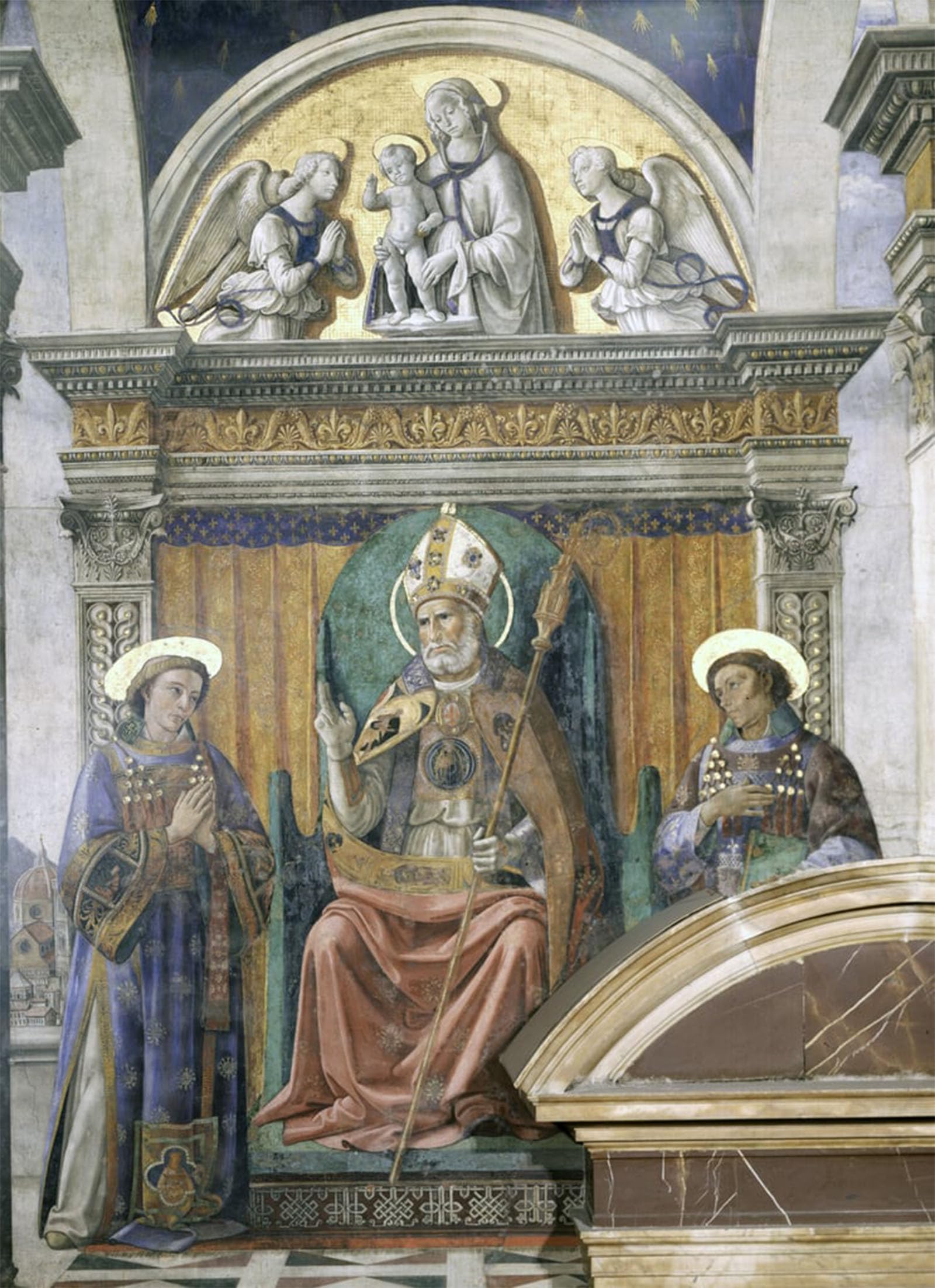 POSTERIIk Famous Modern Artwork Art Mural Saints Zenobius Stephen and Lawrence by Domenico Ghirlandaio Oil Paintings Pictures for Home Decor 60x90cm