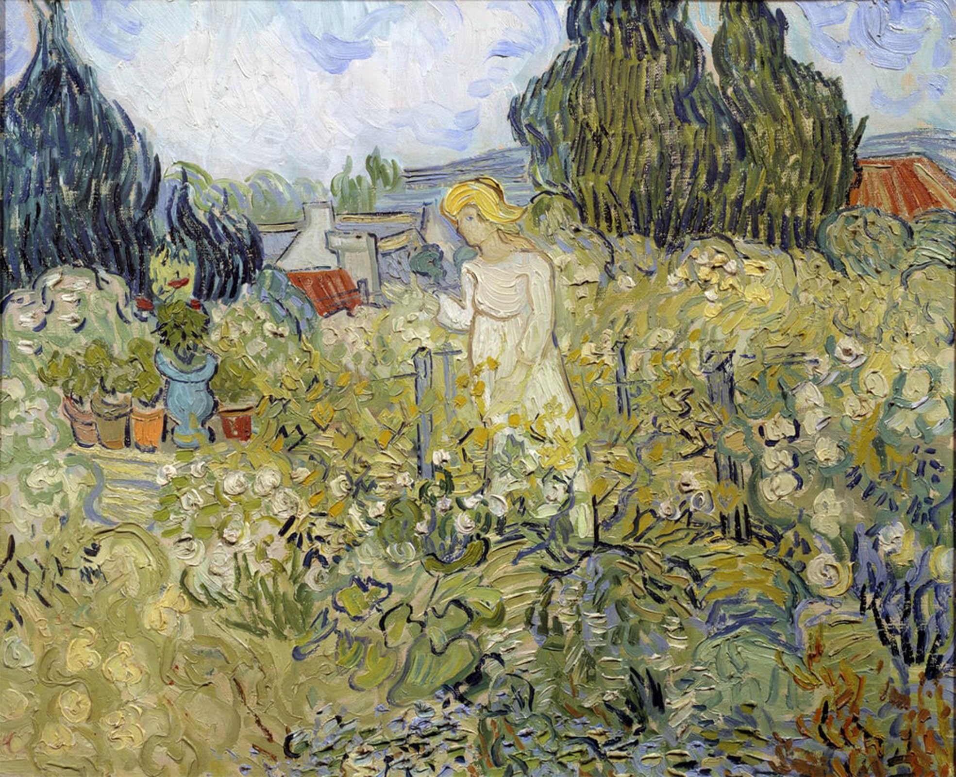 POSTERIIk Vintage Classic Picture Landscape Artwork Mademoiselle Gachet In Her Garden In Auvers Sur Oise Painting Portrait Canvas Painting for Office Home Decor 60x90cm