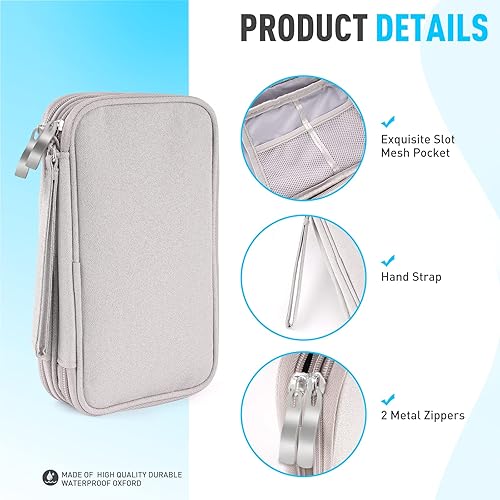 Miniatura 4 de SRISE Organizador electrónico organizador de cables de viaje, bolsa de transporte para accesorios electrónicos, portátil, resistente al agua, bolsa