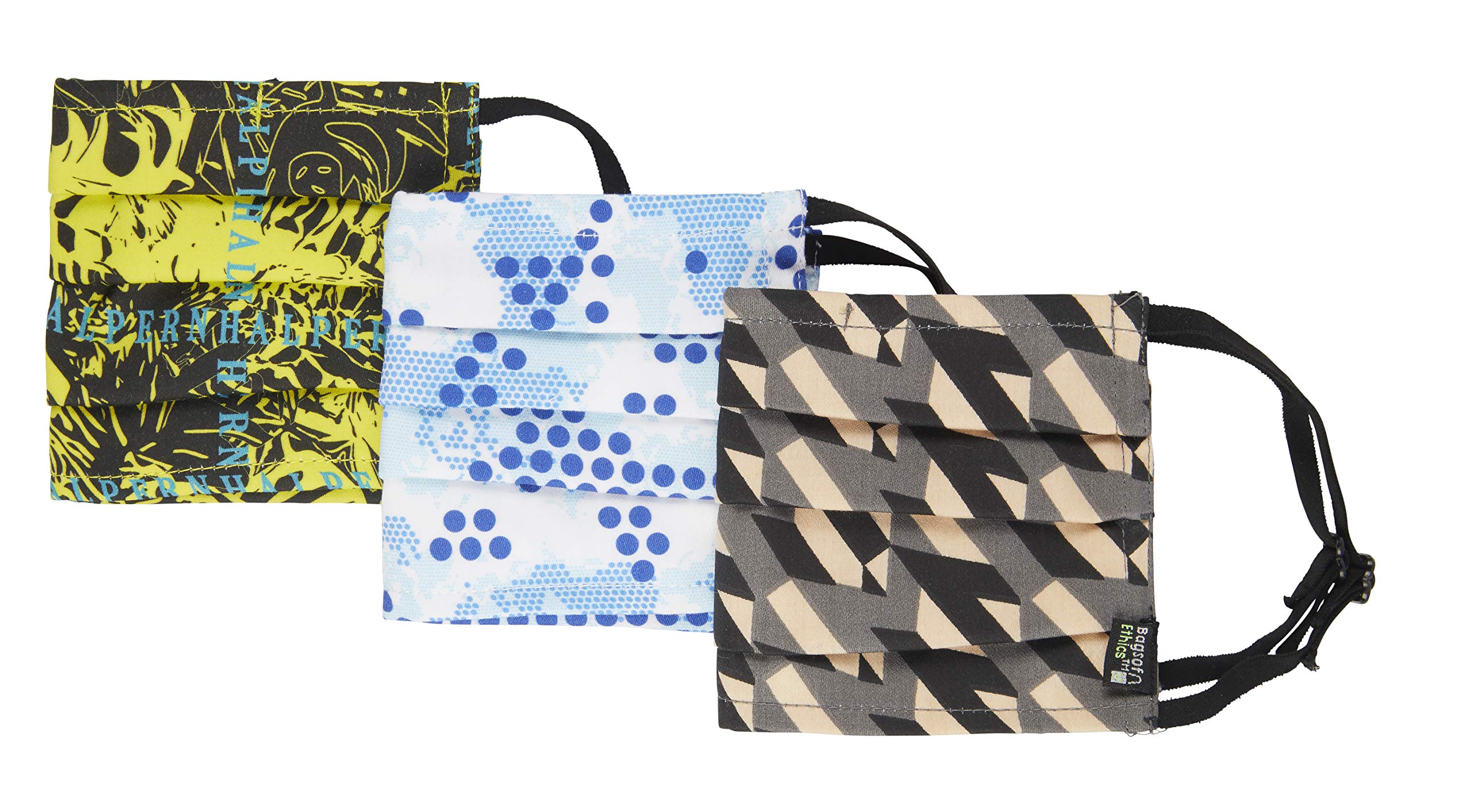 Bags of Ethics Great British Designer Pack of 3 Face Mask