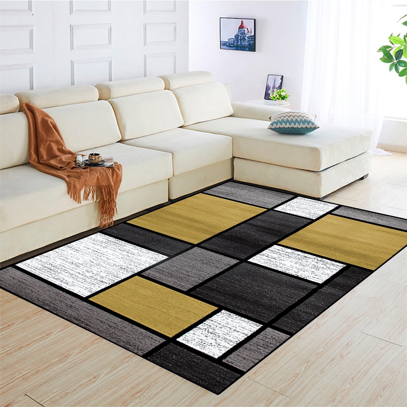 Alfombra Protectora Suelo 110 x 340 cm Robusta y Antideslizante Alfombrilla de Pie Fácil de Limpiar para el Piso de la Cocina, A