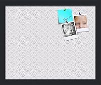 Vista 307 de PinPix Tablero de anuncios de corcho de 20 x 14 pulgadas. Este tablero decorativo enmarcado viene con diseño de círculos B W y un marco negro