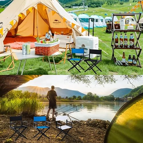 Miniatura 5 de 1 juego de lona de repuesto para silla de director con palo de madera, 21.2 pulgadas de largo x 16.1 pulgadas de ancho, funda de repuesto portátil