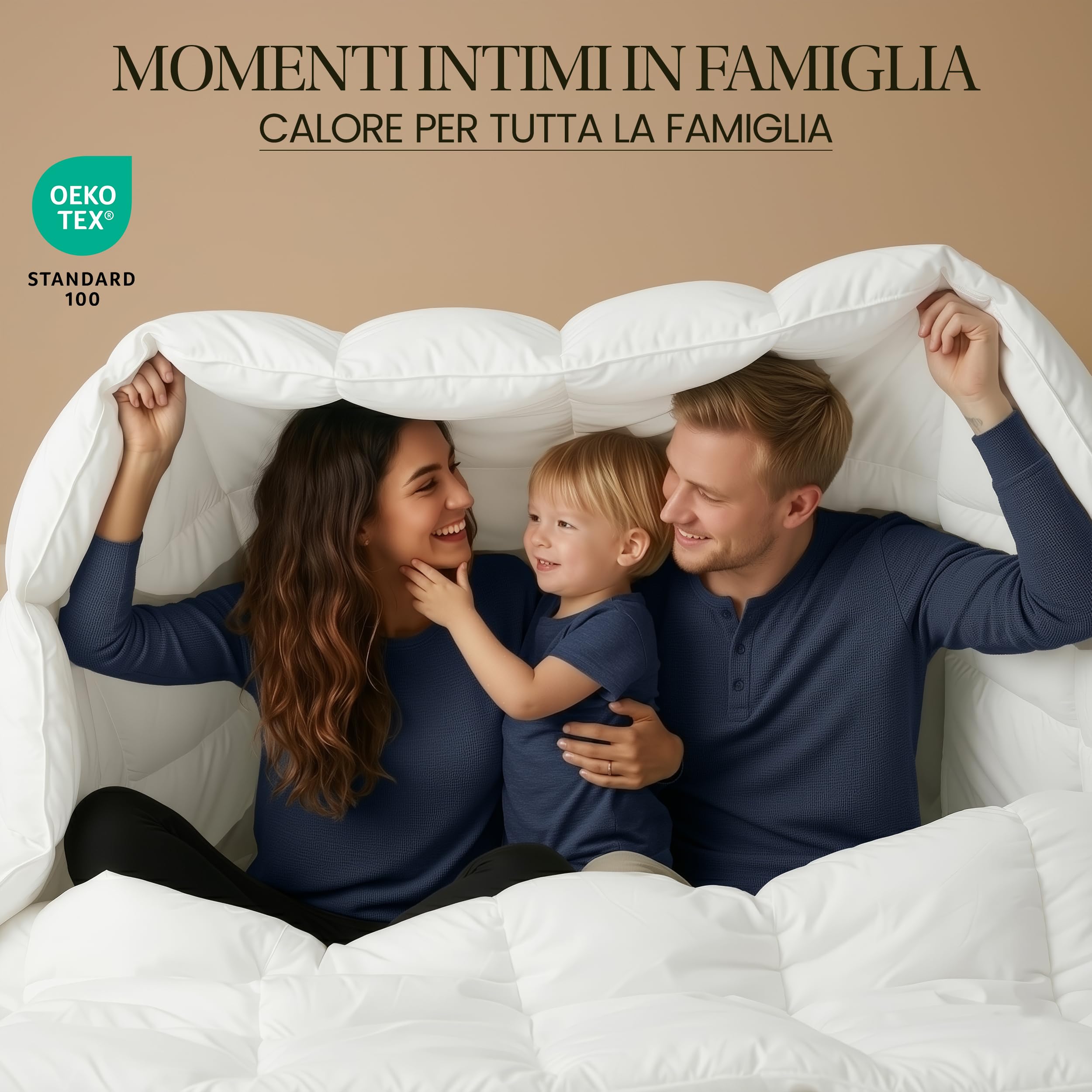 Utopia Bedding Invernale Piumone - Piumino Letto Matrimoniale - Trapunta Matrimoniale 100% Microfibra in Fibra Cava (Bianco, 230 x 220 cm - 350 gsm)