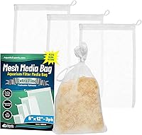 Vista 20 de Aquatic Experts Bolsa fina para acuario, bolsas de filtro duraderas para pecera, bolsa de medios de filtro con cordón seguro, bolsas multimedia