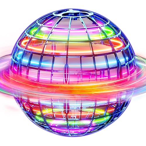 Ivtivfu Flying Orb Ball (Blue, 2025 Upgraded) with Dazzling Lights, Magic Hover Spinner, Cool Boomerang Drone, Floating Cosmic Globe, Kids Toys Gifts for 6 7 8 9 10 Year Old Boys Girls