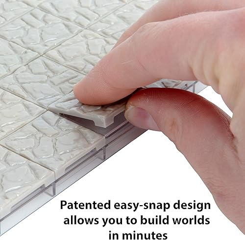 Miniatura 2 de Monster Adventure Terrain- Paquete de expansión de 50 piezas de azulejos adoquinados pintables de 1 x 1 pulgada, fácil de encajar, crea un increíble