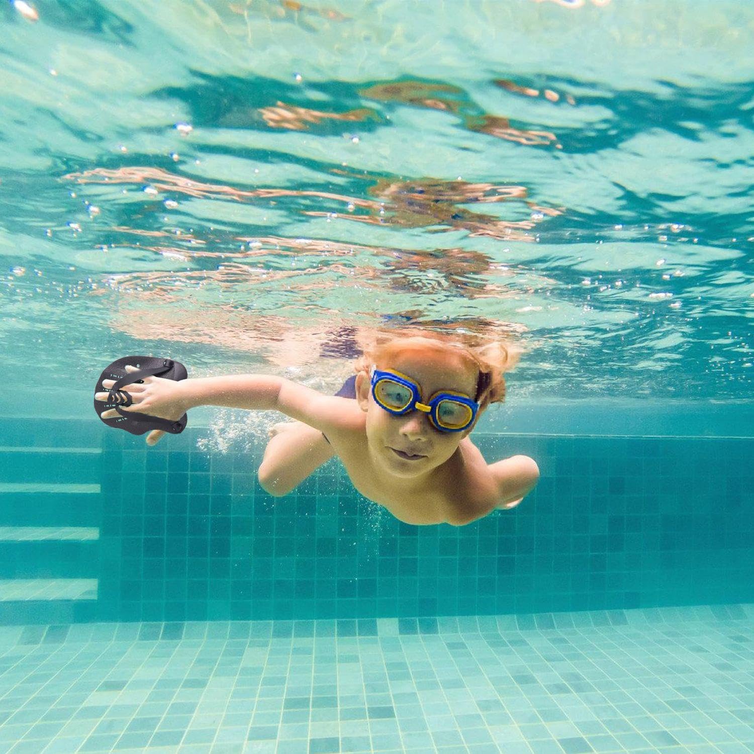 2 Paia Racchette da Nuoto, Racchette da Nuoto in Silicone, Racchette da Nuoto per Allenamento, Racchette da Nuoto per Surf, Racchette da Nuoto Regolabili, Ausili per Il Nuoto con Pinne