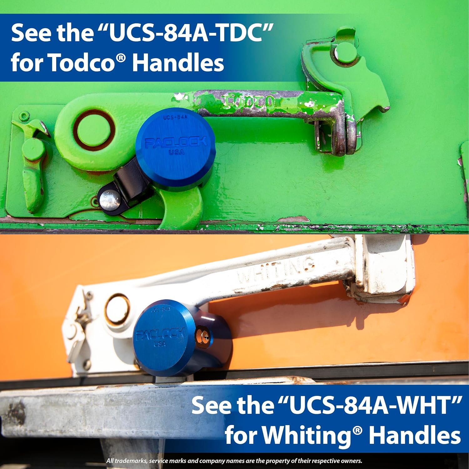 PACLOCK's UCS-84A Roll Up Door Lock, High Performance 6-Pin Cylinder, Keyed Differently, Blue Anodized Aluminum