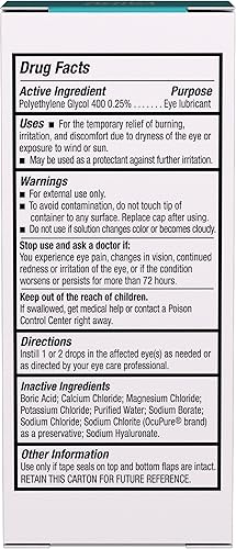 Miniatura 3 de Blink Lágrimas lubricantes para los ojos, 0.5 fl oz (15 mL) Cuidado de los ojos para ojos secos suaves a moderados, hialuronato para aumentar la