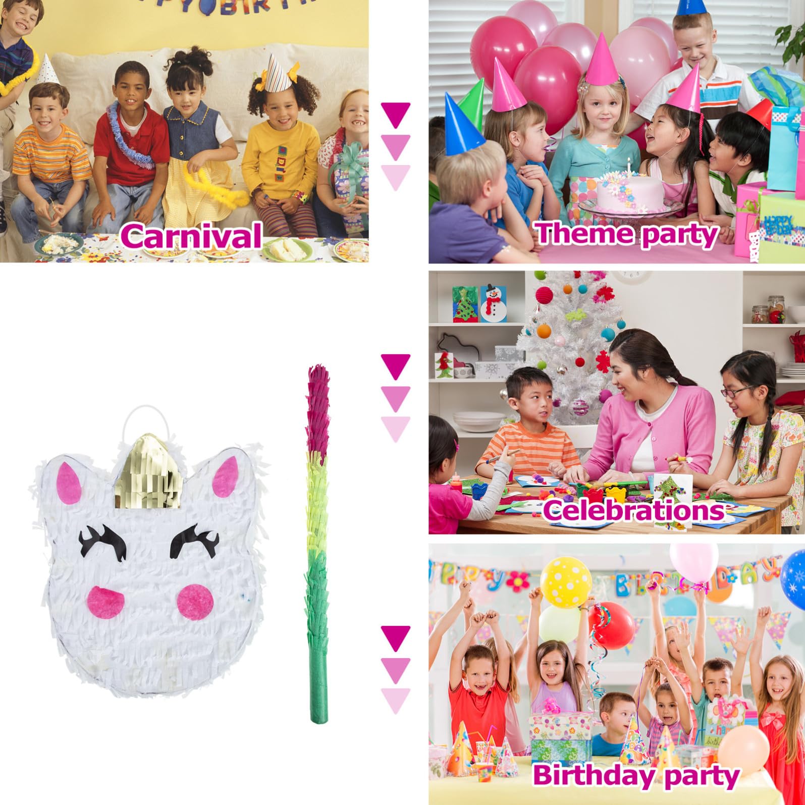 BESTonZON 1satz Einhorn Für Kindergeburtstag Traditionelles Mexikanisches Partyspiel Gefüllt Mit Süßigkeiten Und Spielzeug Für Fiestas Und Feiern
