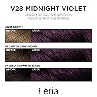 Vista 93 de L'Oreal Paris Feria Tinte permanente brillante multifacético, 721 Dusty Mauve, paquete de 1 10 negro azabache (negro más negro)