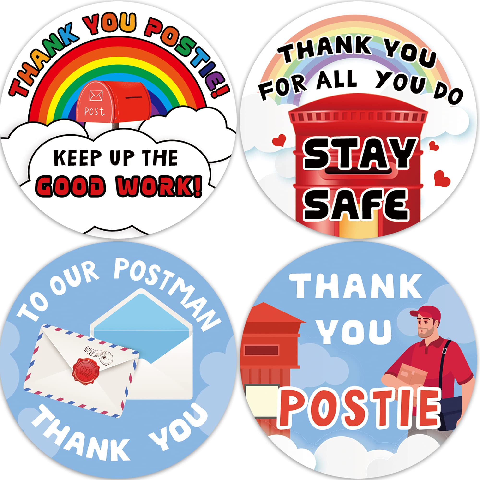 Amazon.com: 80 Postman Thank You Stickers, Rainbow Postal Appreciation  Stickers, Thank You Stickers for Postal Workers, Mailman, Essential Workers(2  Inch) : Everything Else