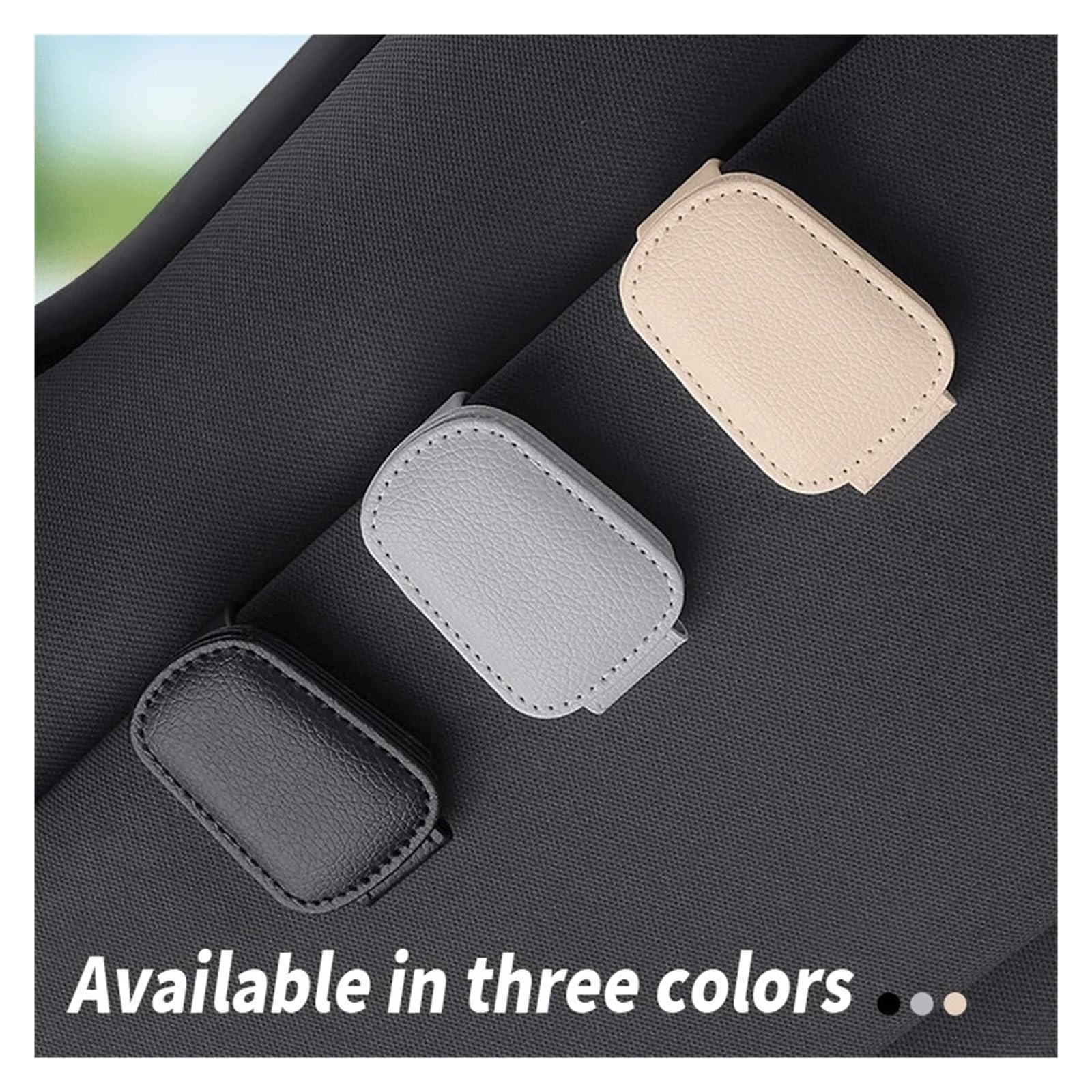 Soportes para Gafas De Coche Clip Magnético Piel Sintética para En La Visera del Organizador para Tarjetas Y Billetes 1 Ud Estuche para Gafas De Sol Coche(Black)