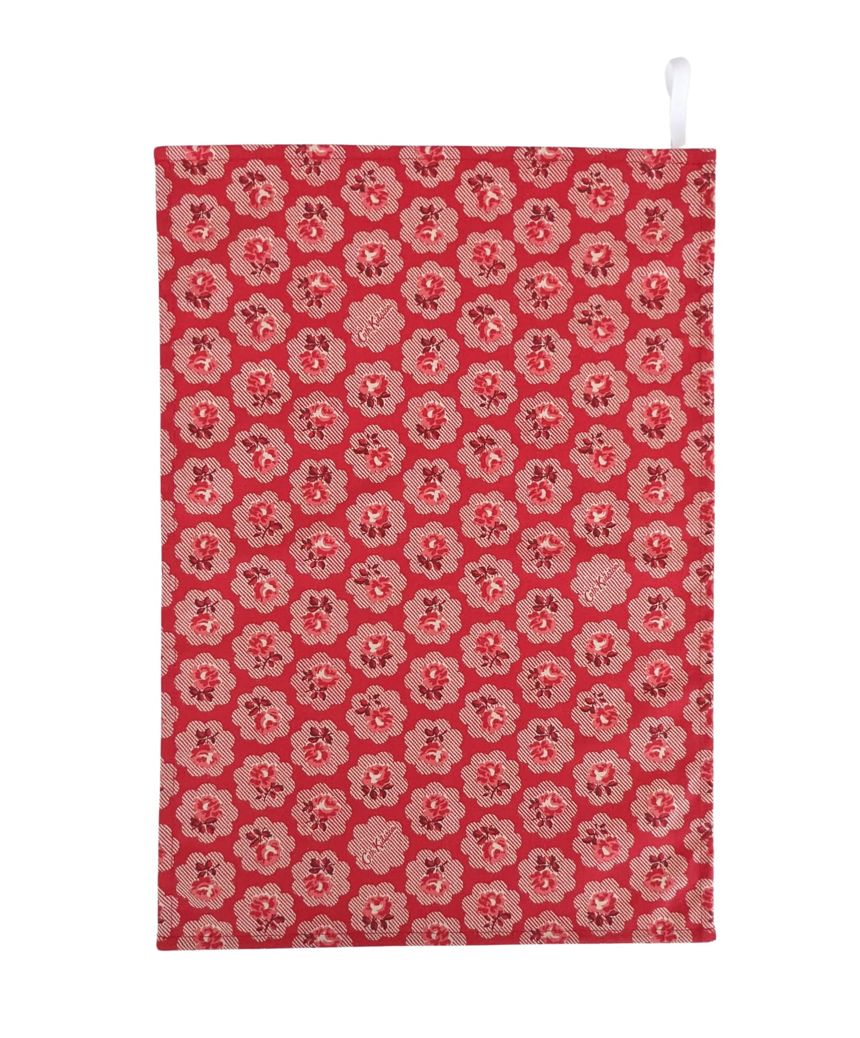 Tea Towel in Cath Kidston Freston Rose Red Handmade in UK