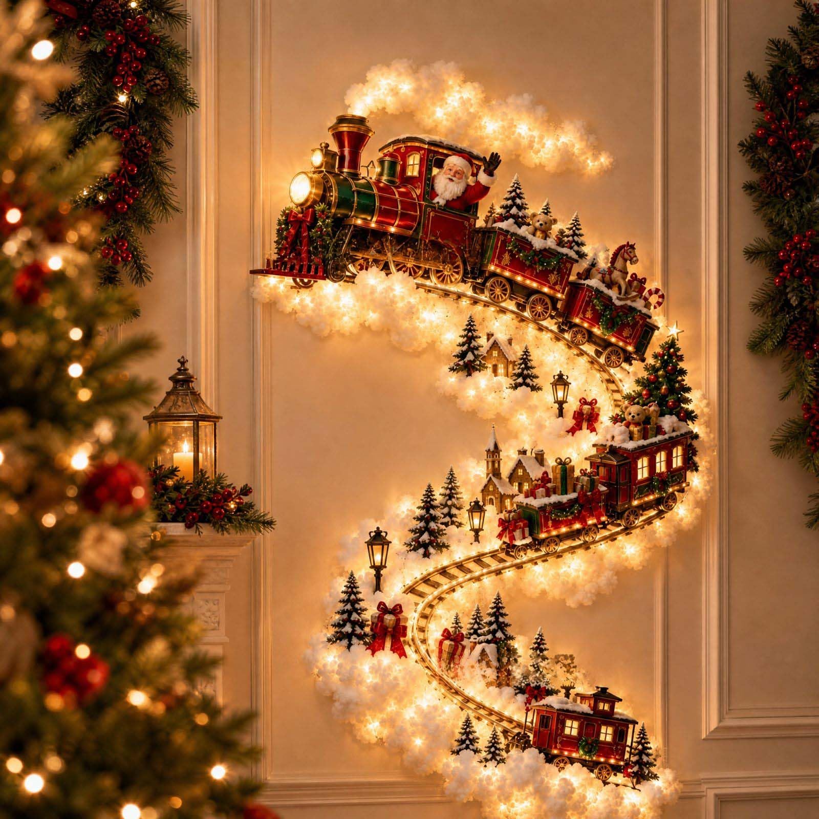 Christmas Magic Trail Wall Light, LED Cascading Holiday Decor (C#)