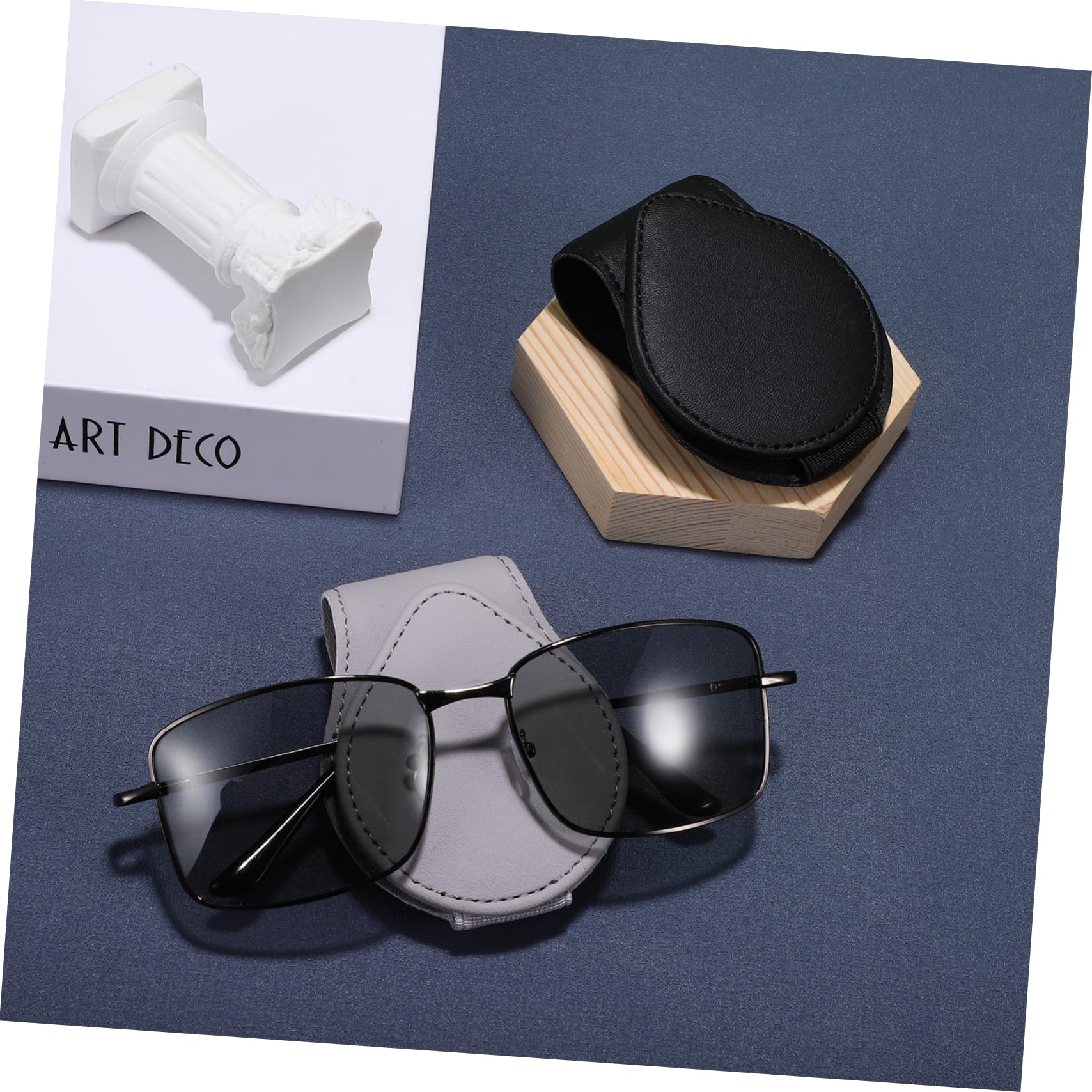 LIFKOME 6stücke Auto Sonnenbrillenhalterung Für Sonnenblende Brillenablage Für Auto Pu- Magnetische Halterung Für Brillen Und Karten Leicht Zu Installieren