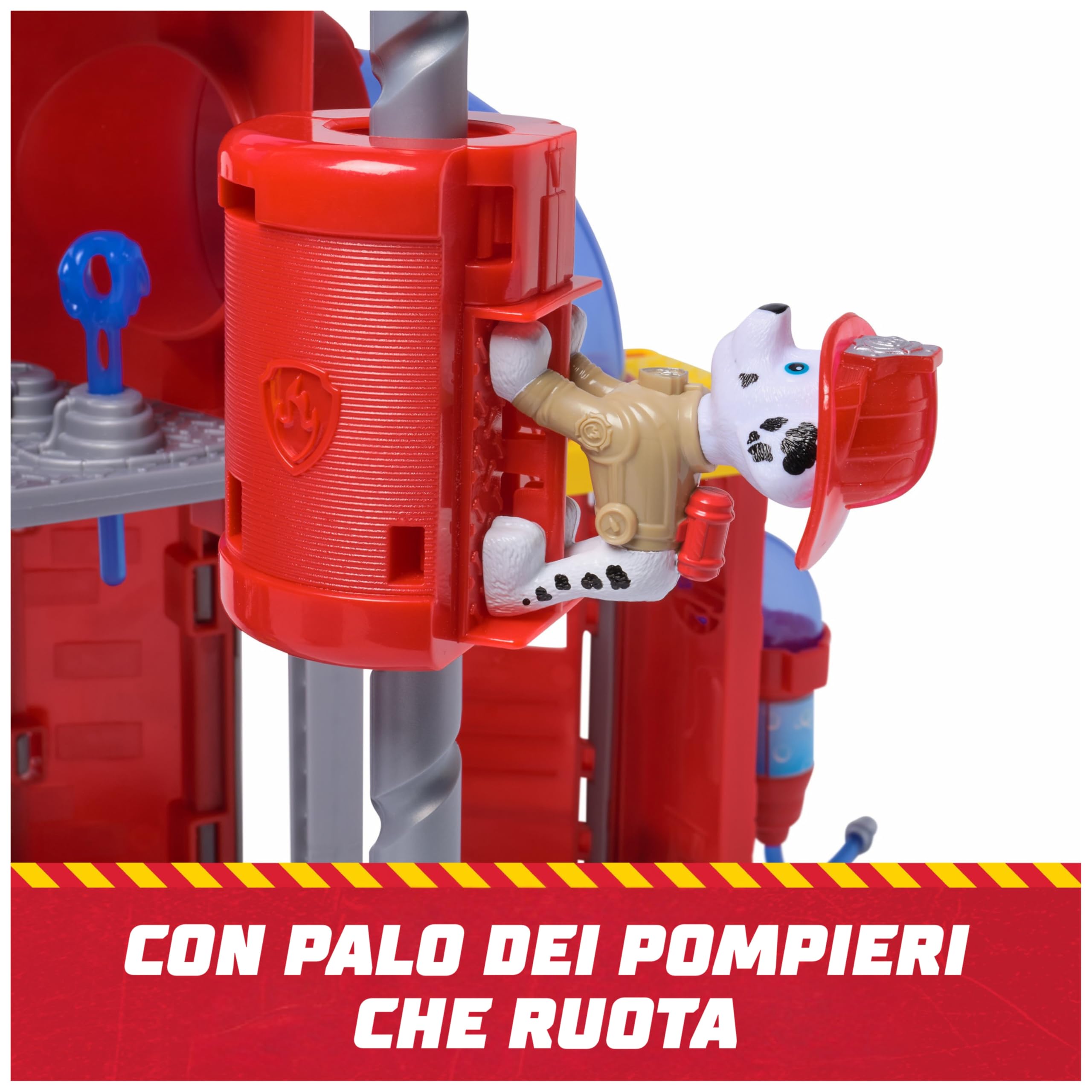 Paw Patrol Fire Rescue, Stazione dei Pompieri, con Personaggio Marshall, Camion dei Pompieri, Luci e Suoni e Lanciatore, Giocattoli per Bambini e Bambine, 3+ Anni