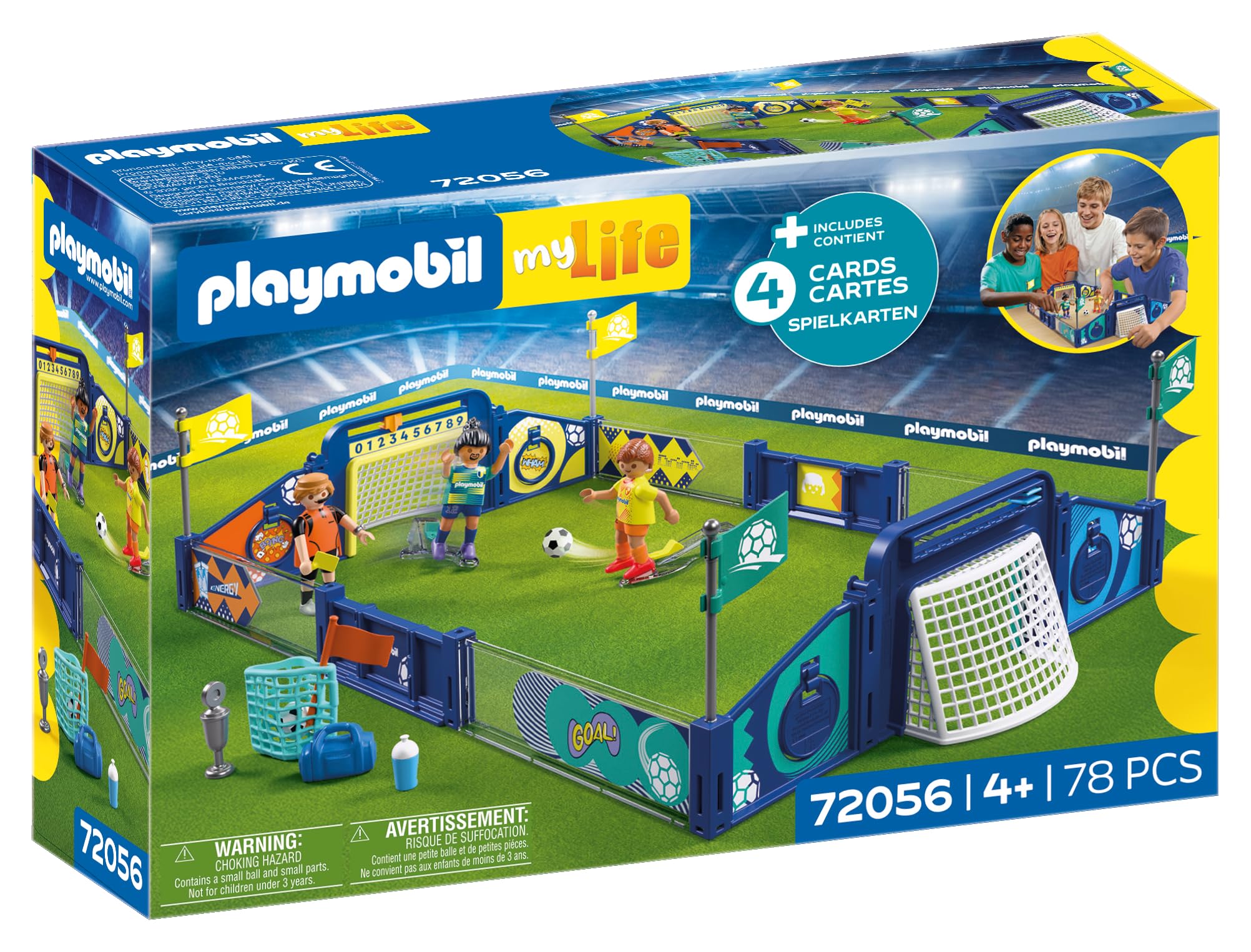 PLAYMOBIL | My Life | Fussball-Arena | Campo de fútbol con Mecanismo de Tiro y 2 porterías | Juguete de fútbol a Partir de 4 años | 72056