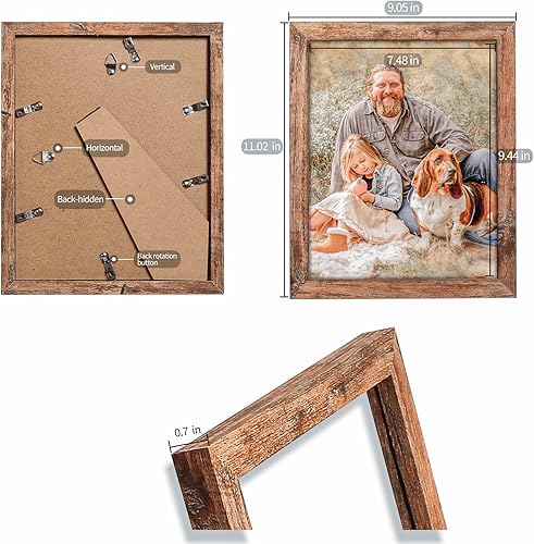 Miniatura 5 de WARecorderM Juego de 4 marcos de fotos de 8 x 10 pulgadas, marco de vidrio de alta definición, marco de montaje en pared, formato vertical