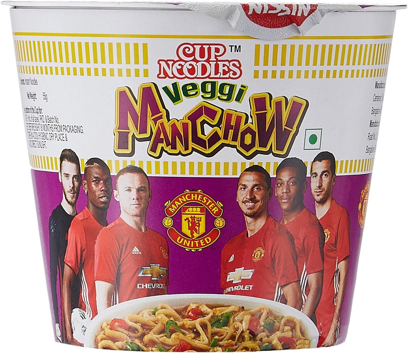 Nissin Cup Noodles, Veggie Manchow, 55g (Pack of 6)