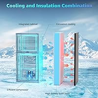 Vista 7 de 3.3 Cu. Ft. Mini Fridge with Freezer, Compact Refrigerator with Adjustable 7-Level Thermostat, Dorm Fridge for Kichen, RV, Office, Apartment, Black