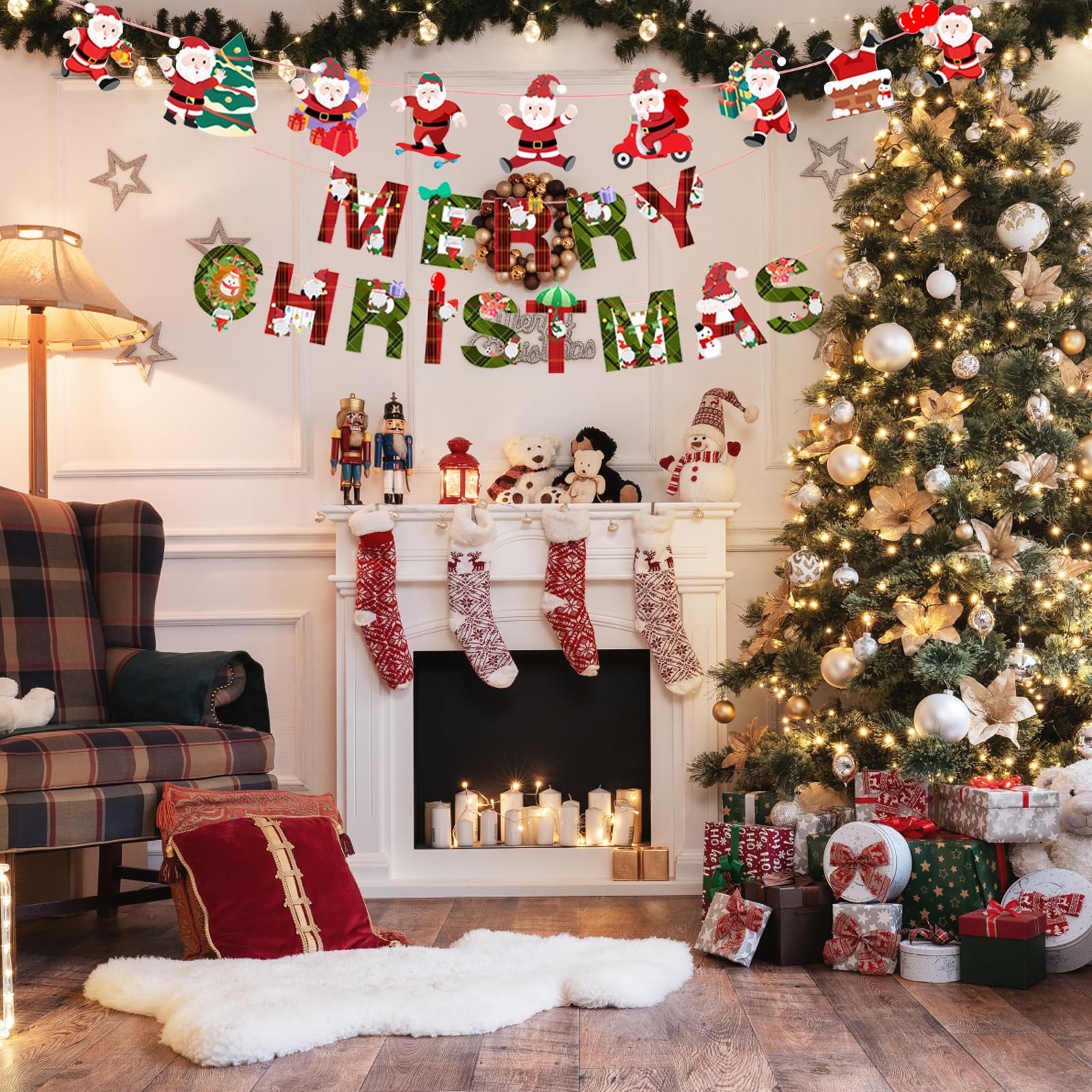 Festive Charm with the Christmas Banner MERRY CHRISTMAS Christmas Decoration Flag Christmas Pendant