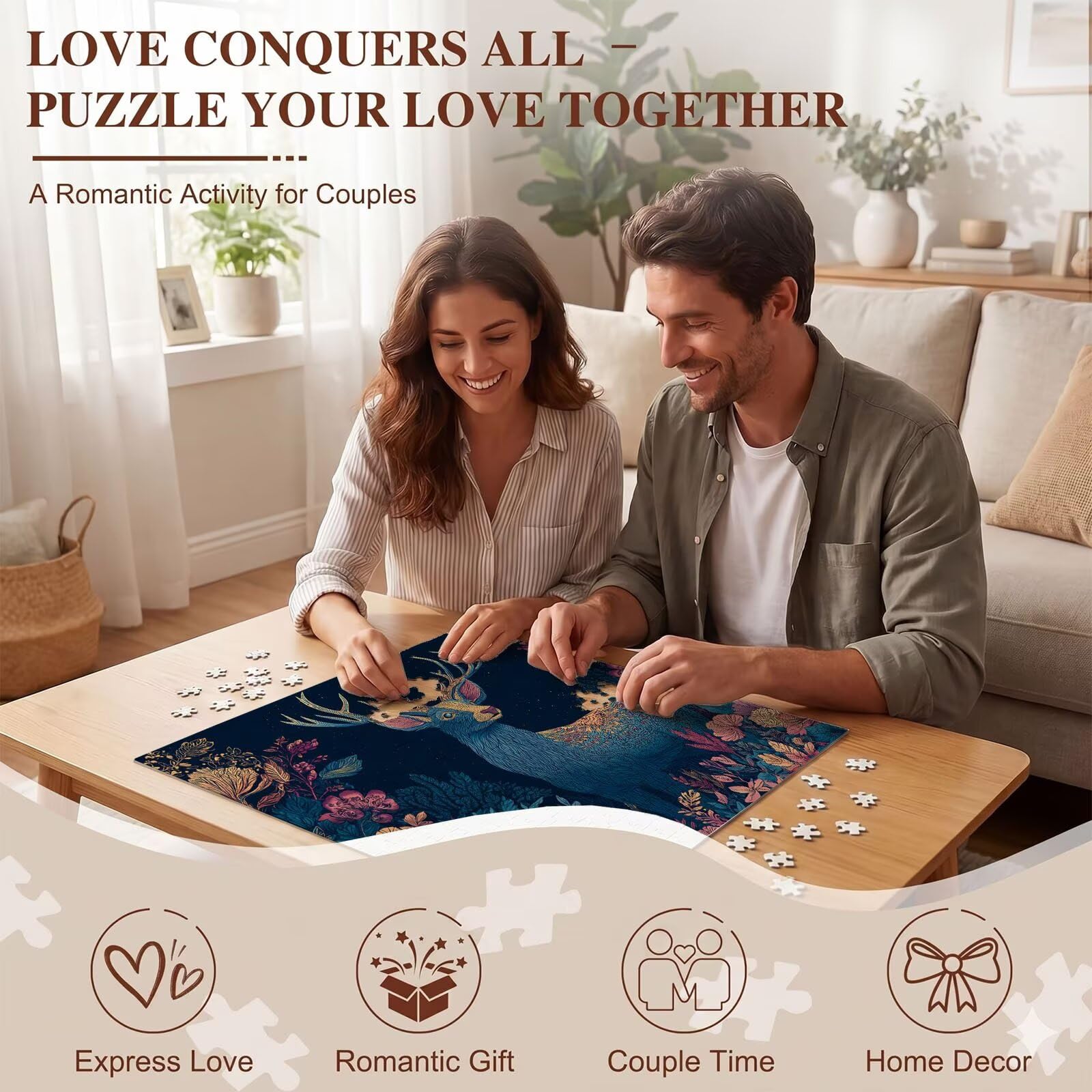 cervo fumetti Puzzle 5000 Pezzi per Adulti, Puzzle in Legno - Collezione Classica con Poster Incluso -Sfida di Concentrazione e Passatempo Antistress, Gioco Educativo per Famiglia, 156 x 105 cm f0-642