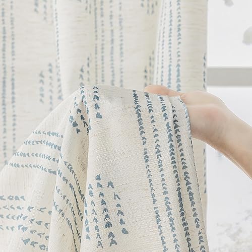 Miniatura 9 de Cortinas bohemias para dormitorio, sala de estar, 84 pulgadas de largo, con patrón geométrico de rayas y ojales en la parte superior, filtrantes de