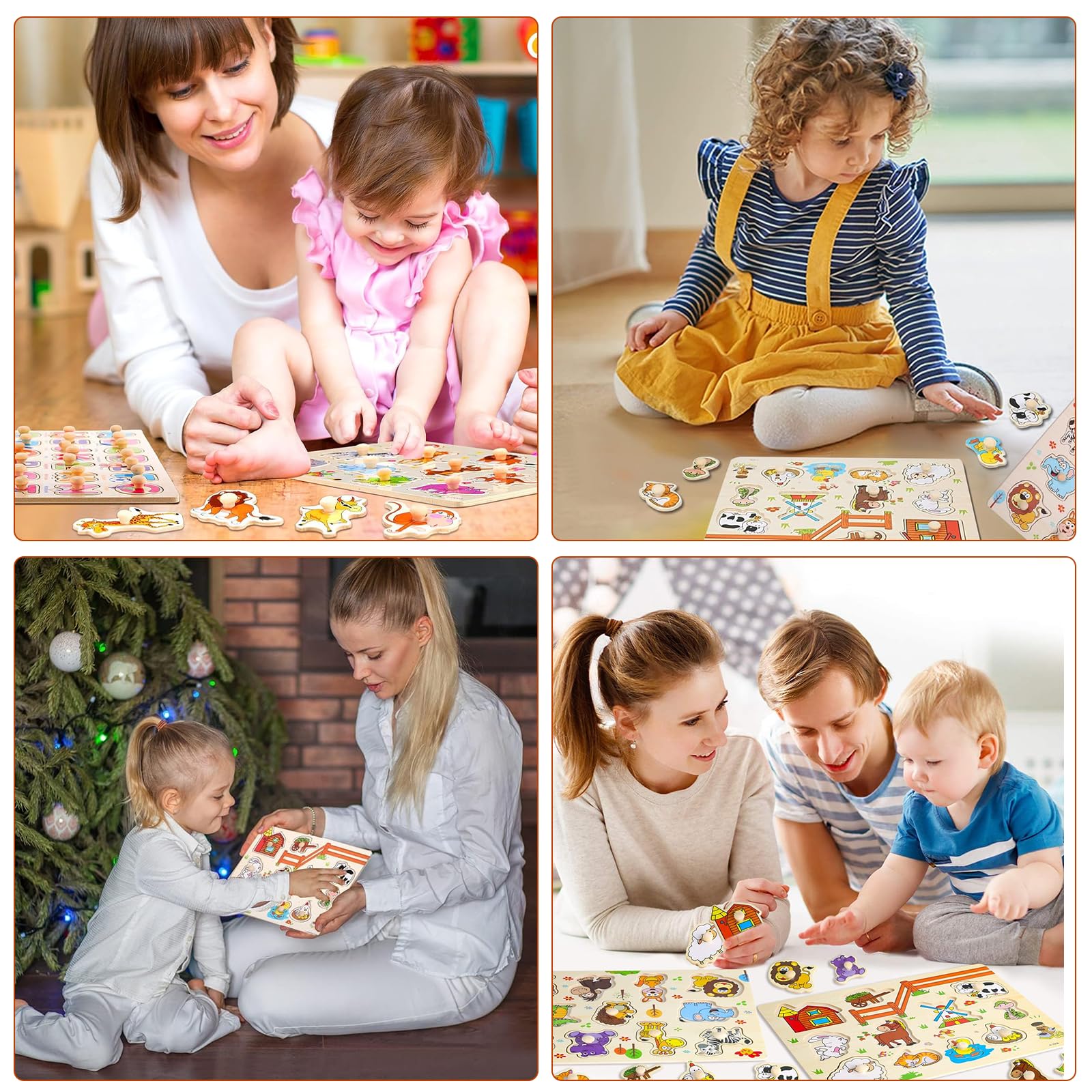 Puzzle In Legno Con Voci Degli Animali Della Fattoria - Goki 57895 - Giocattolo Educativo Per Bambini 1-2 Anni
