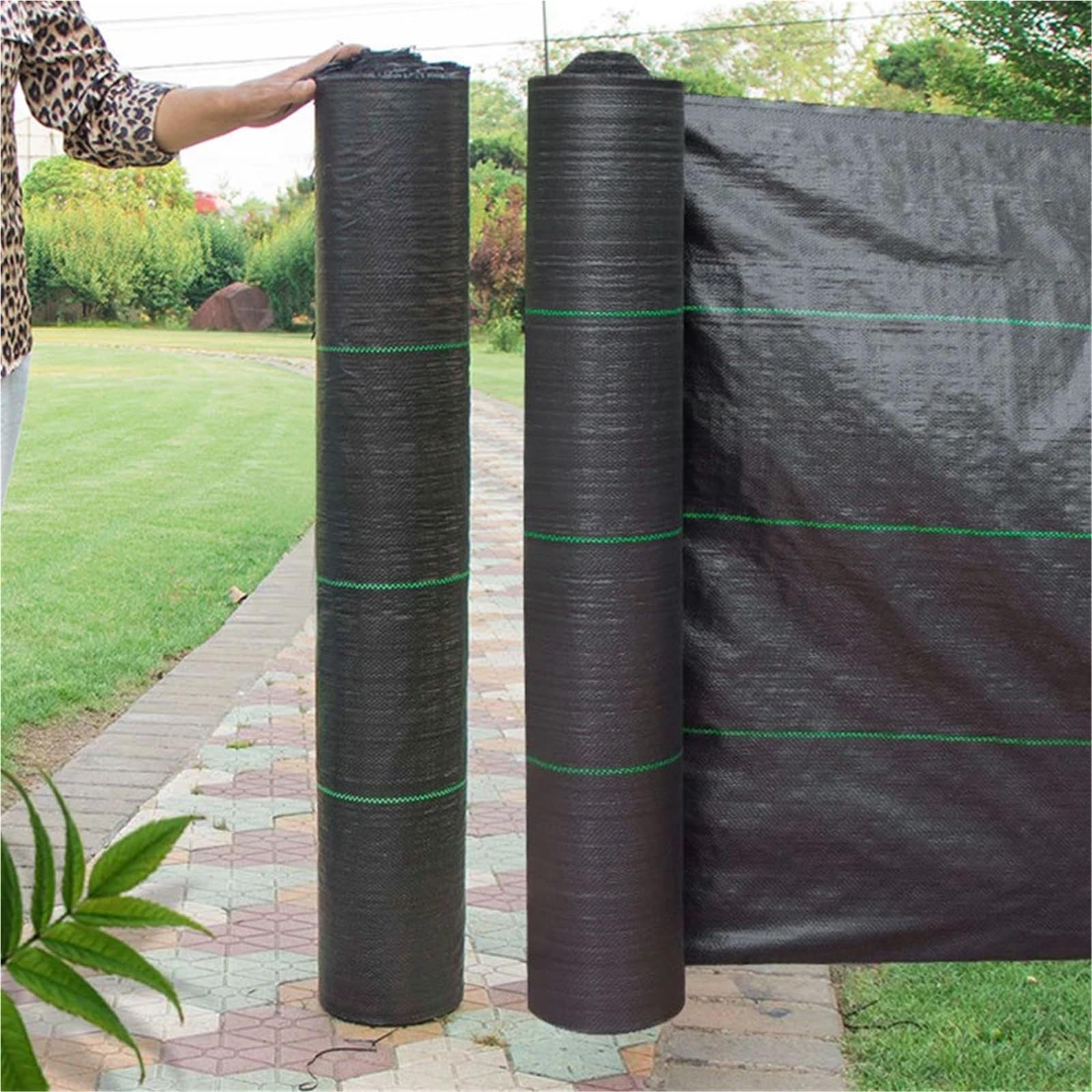 Malla antihierbas Estera al Aire Libre del resbalón Anti de la Cubierta Protectora Planta Barrera Malas Hierbas y Tela Control plagas Tejida(60x1500cm)
