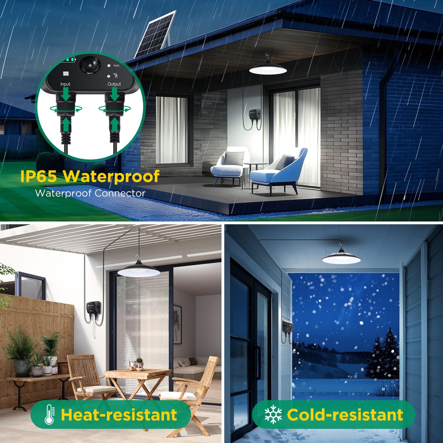 Aigostar-Lampada Solare con Sensore di Movimento,2 Pezzi,Cavo da 8 M,Batteria di Grande Capacità da 6000 mAh,Luce Solari da Esterno con Telecomando,IP65 Impermeabile per Interno/Esterno,6500K