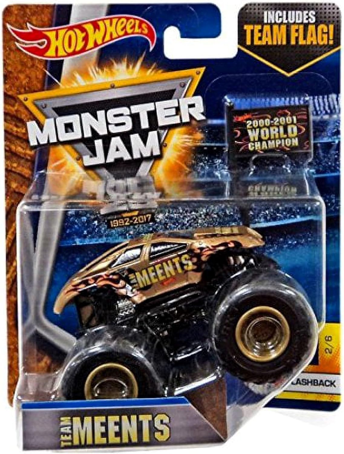 Hot Wheels Monster Jam Team Meents Max-D Max D Flashback #2 with Team Flag