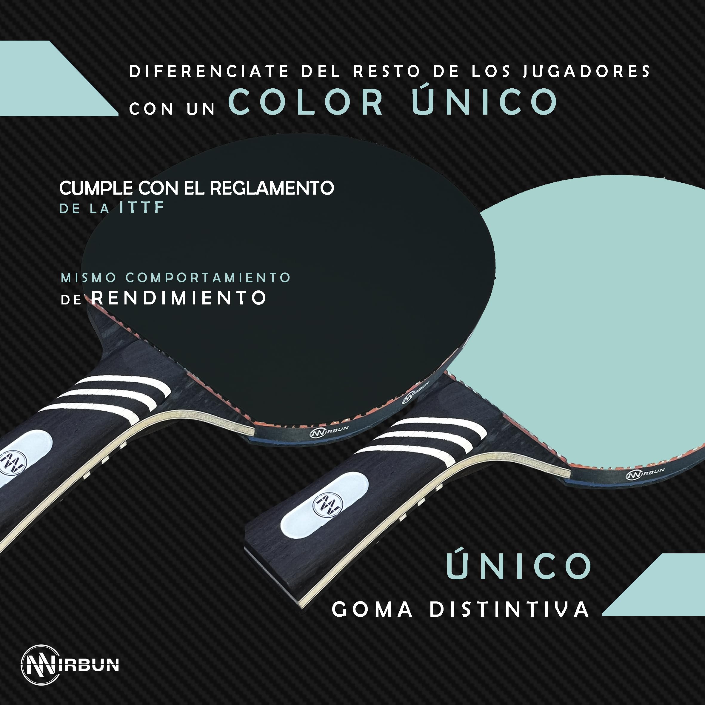 Pala de Ping Pong Profesional de Carbono | Raqueta Tenis de Mesa con Goma Alta Resistencia | Madera Polar + Carbono | Funda Protectora | Control, Potencia y Velocidad