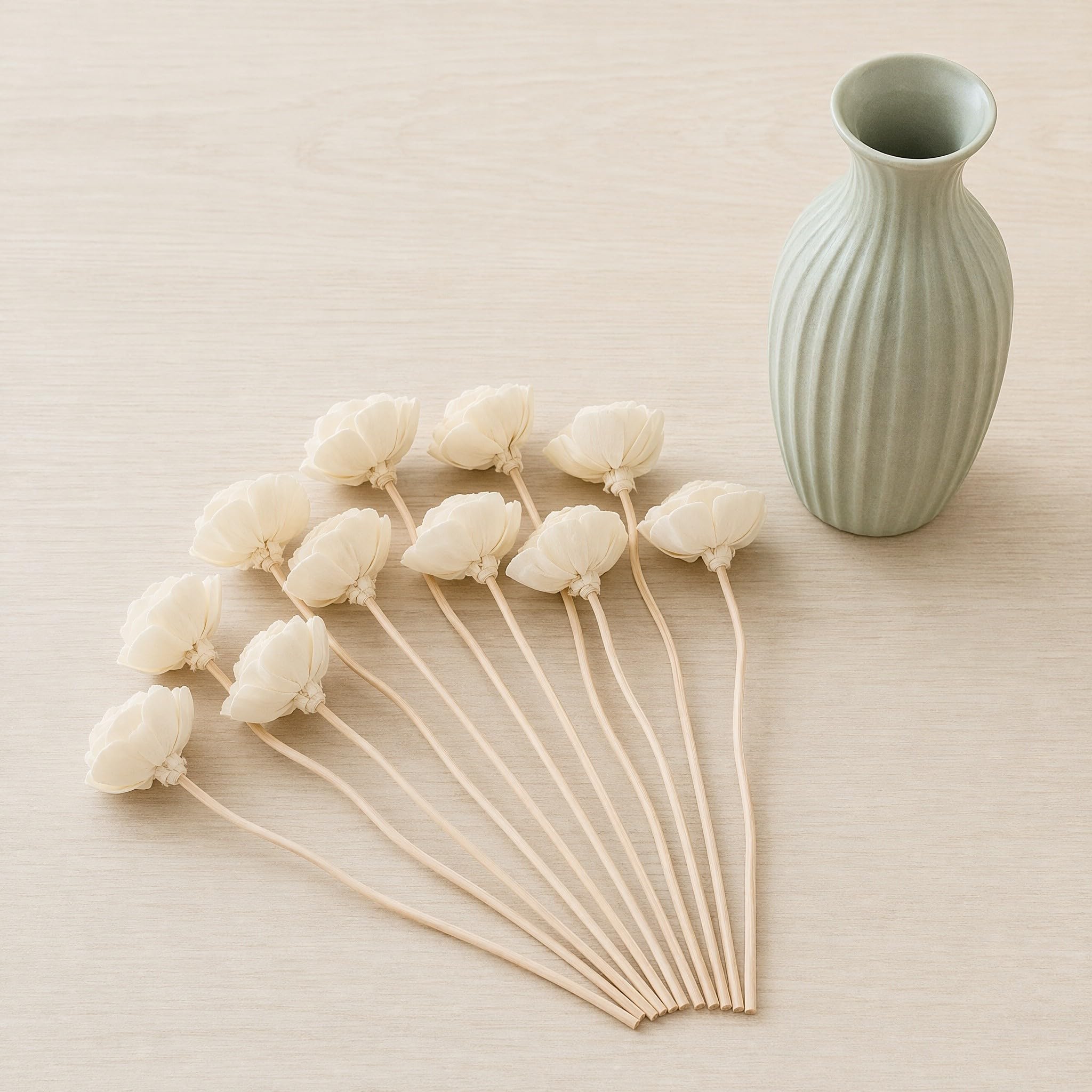ULTECHNOVO 9stücke Feuerfreie Aromatherapie Diffusorstäbchen Rattan Mit Getrockneten Blumen Duftzerstäuber Für Ätherische Öle Wohnraumdekoration